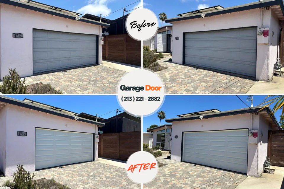 Before and after: garage door repair Detroit Beach, MI